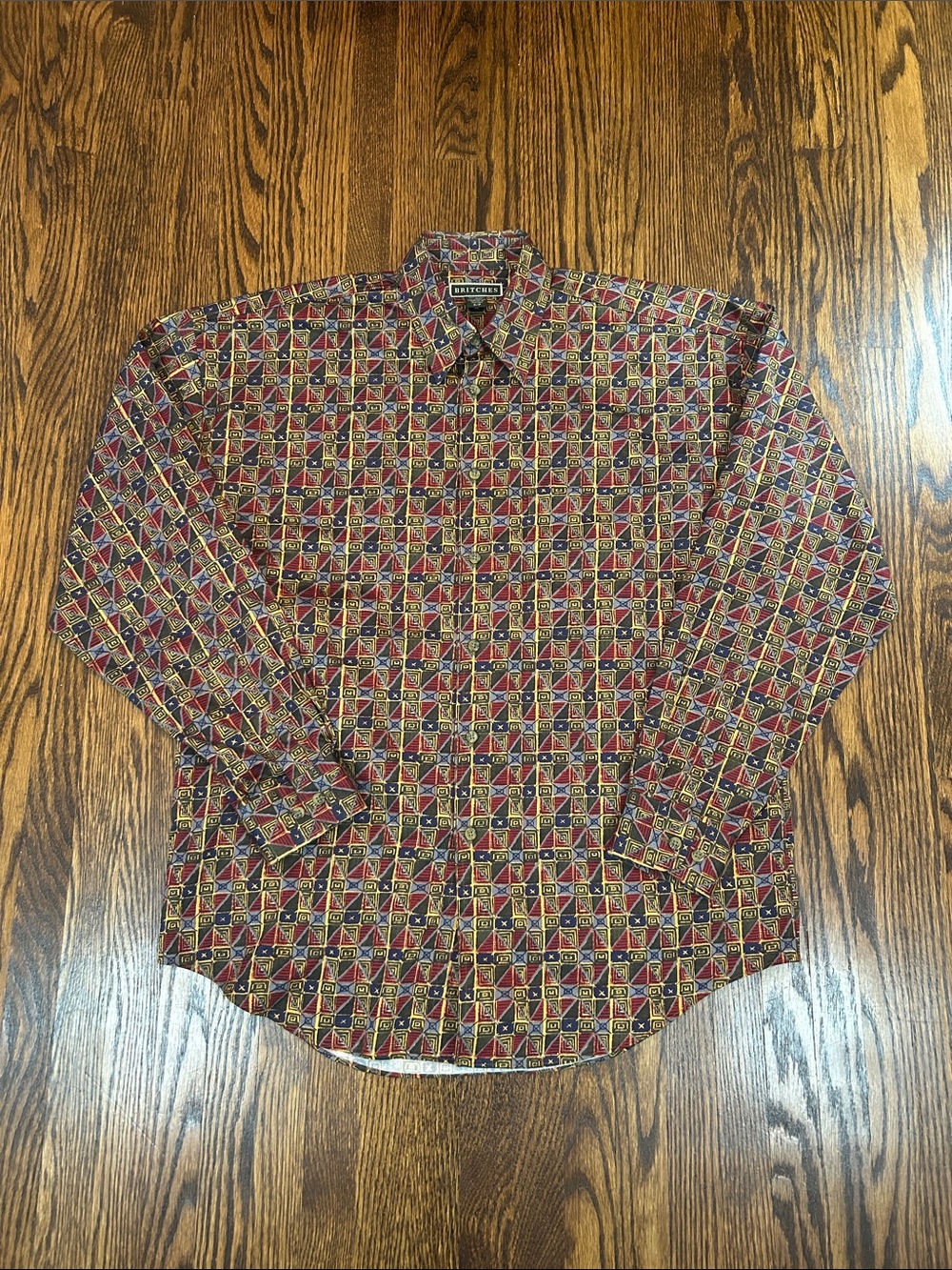 Vintage 90s Maximalist Loud Pattern Button Up Shirt